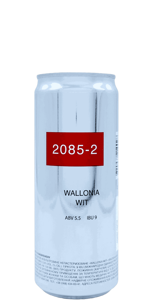 330 ml can of 2085 - 2 Wallonia Wit – Spiced Wit, 5.5% ABV