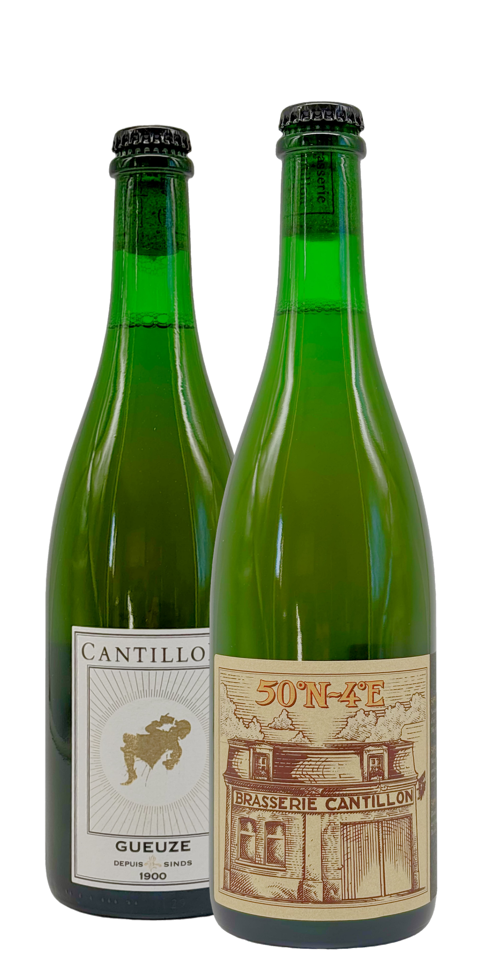 Cantillon - 50°N 4°E 2025 + Gueuze 2026, two 750 ml bottles: cognac barrel-aged gueuze and blended lambic