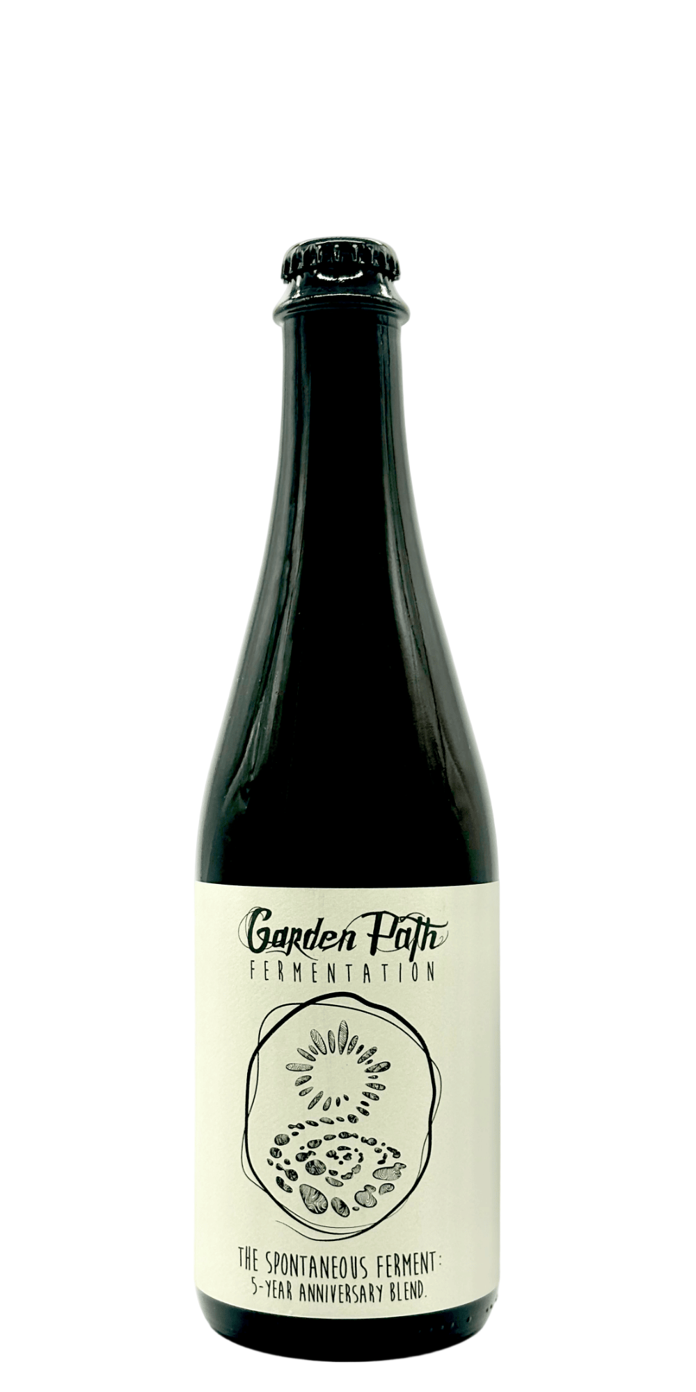 Garden Path Spontaneous Ferment 5-Year Anniversary Blend wild ale craft beer bottle
