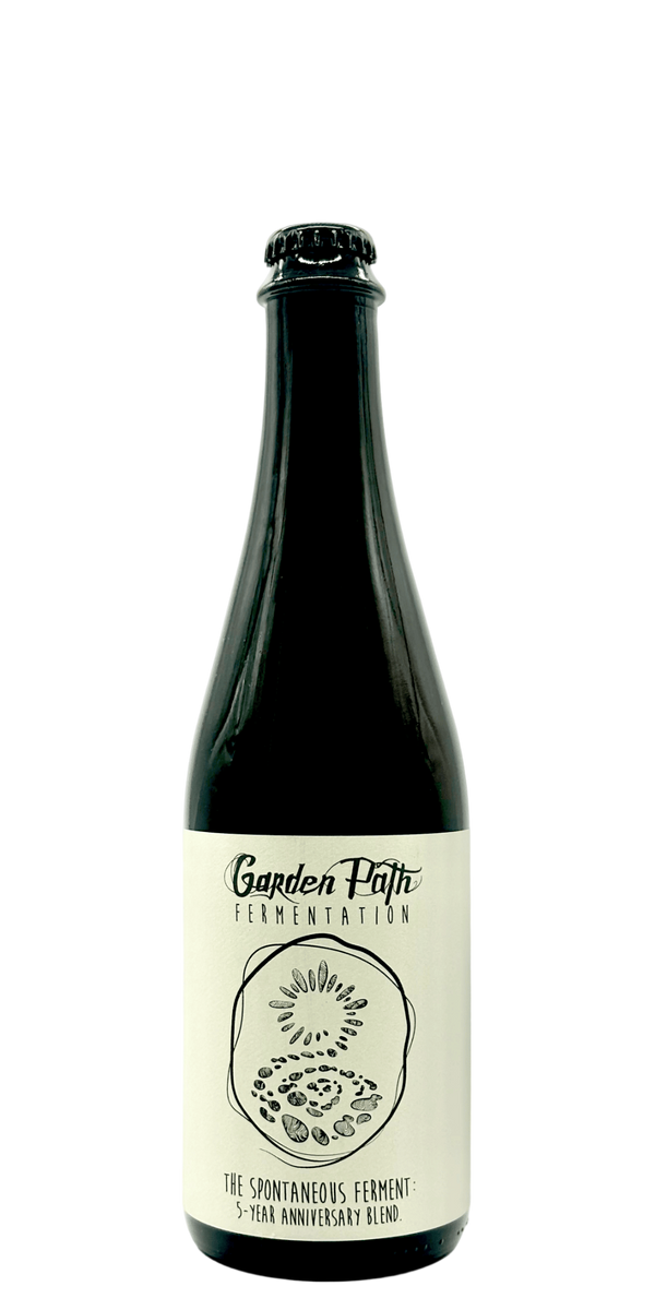 Garden Path Spontaneous Ferment 5-Year Anniversary Blend wild ale craft beer bottle