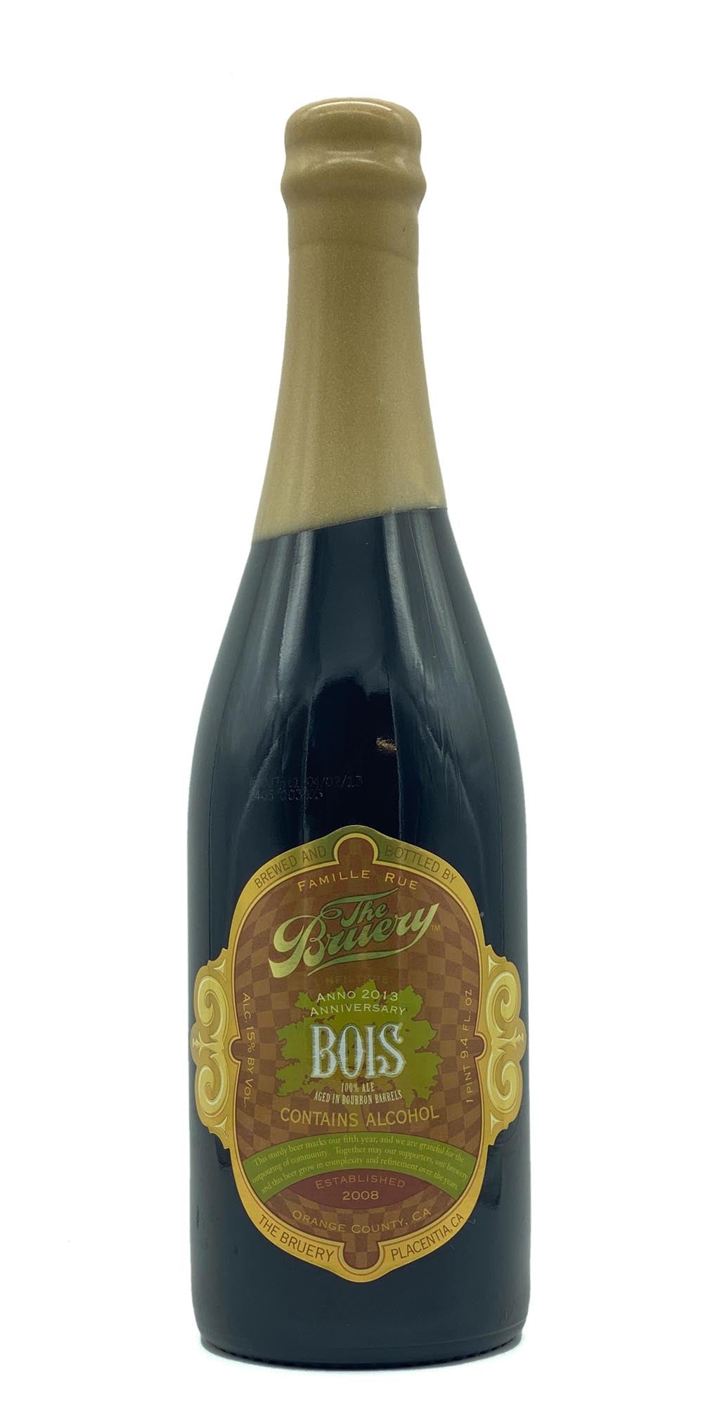 750 ml bottle of The Bruery - Bois: Bourbon BA (2013) – BBA Old Ale, 15% ABV