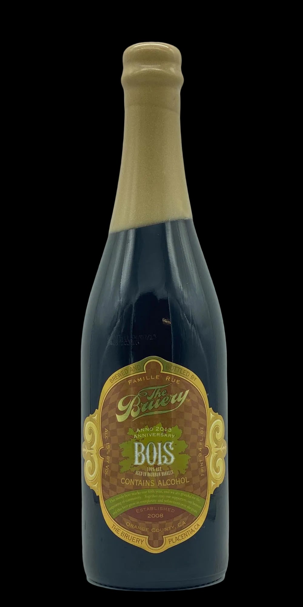 750 ml bottle of The Bruery - Bois: Bourbon BA (2013) – BBA Old Ale, 15% ABV