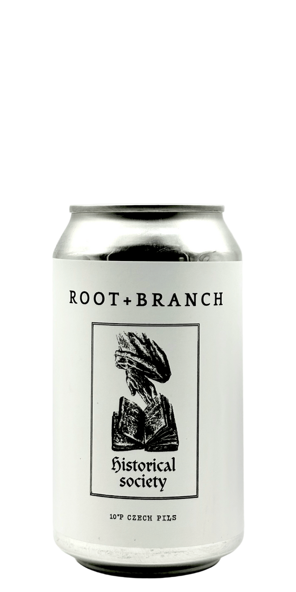Root + Branch Historical Society Czech lager craft beer can crisp refreshing pale lager