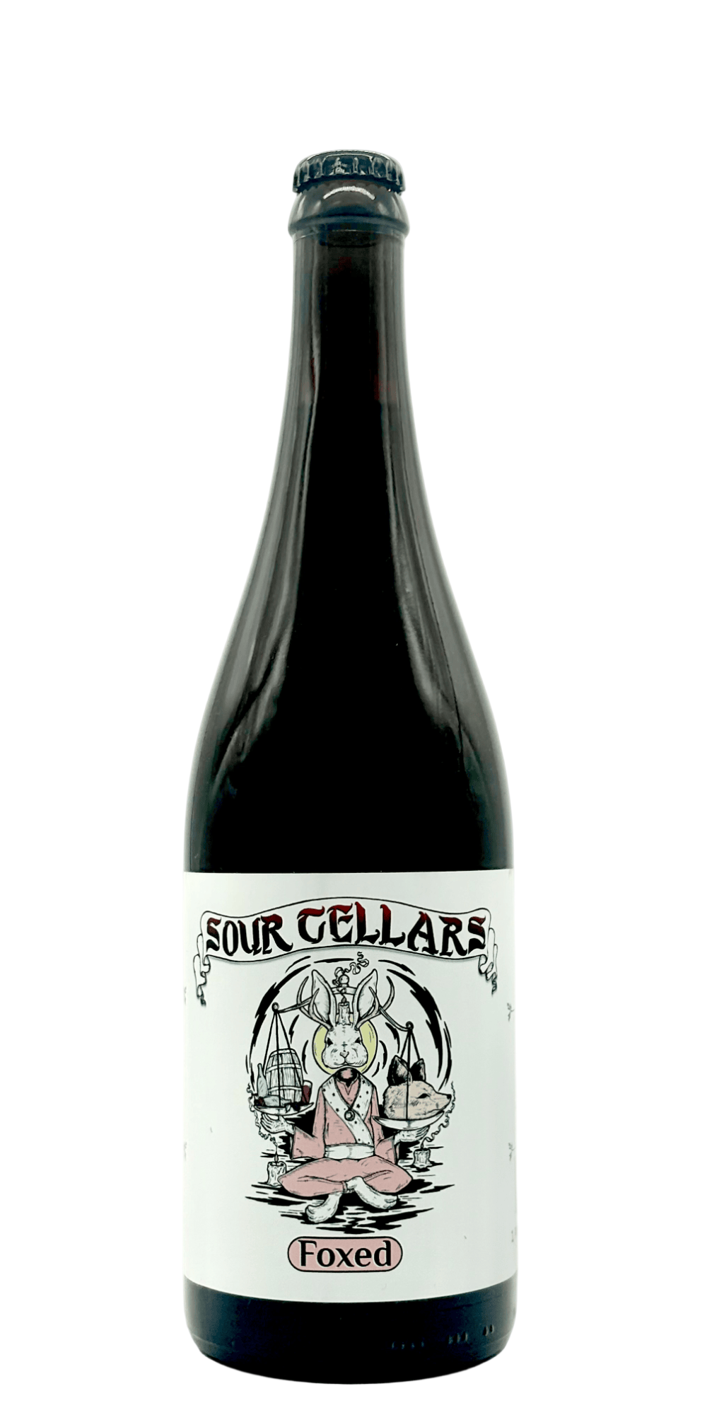 Sour Cellars Foxed barrel-aged spontaneous sour craft beer bottle with mixed berries