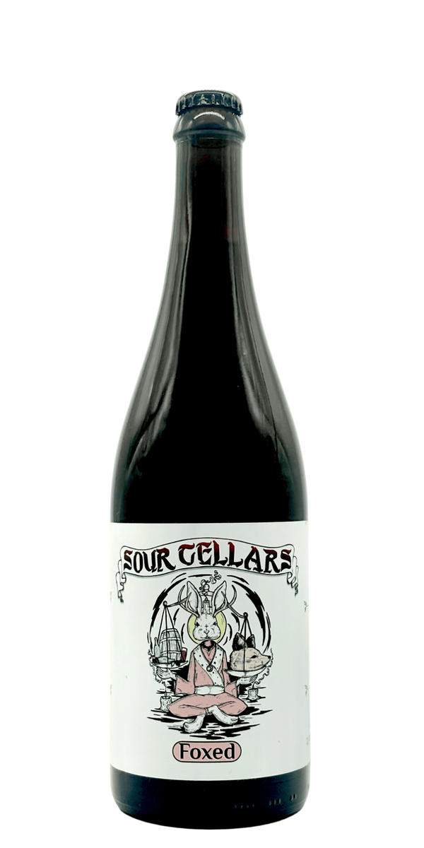 Sour Cellars Foxed barrel-aged spontaneous sour craft beer bottle with mixed berries