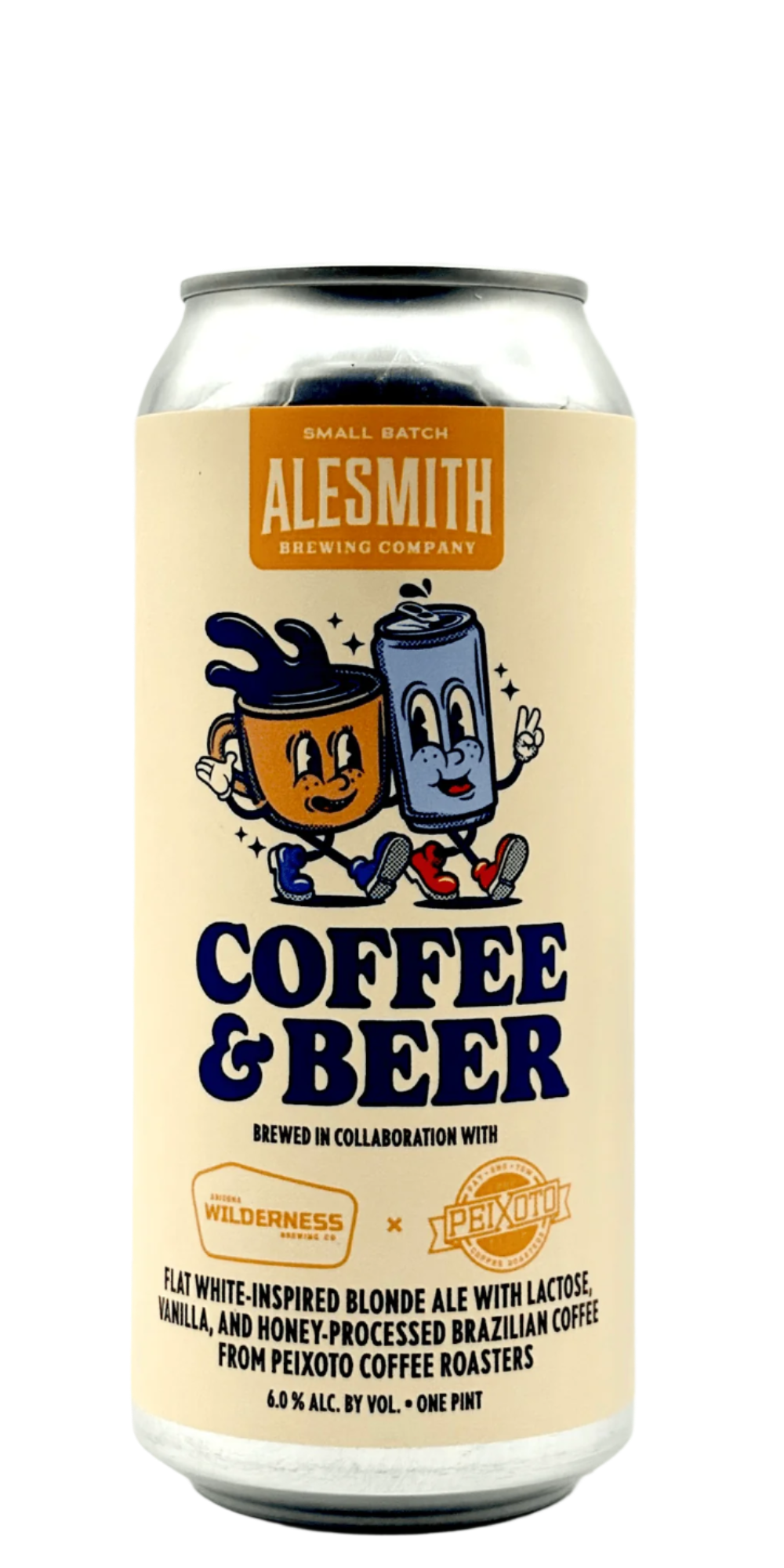 AleSmith Arizona Wilderness Peixoto Flat White Blonde craft beer can with Brazilian coffee
