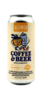 AleSmith Arizona Wilderness Peixoto Flat White Blonde craft beer can with Brazilian coffee