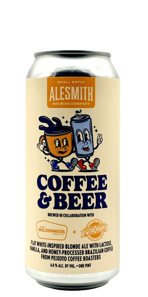 AleSmith Arizona Wilderness Peixoto Flat White Blonde craft beer can with Brazilian coffee