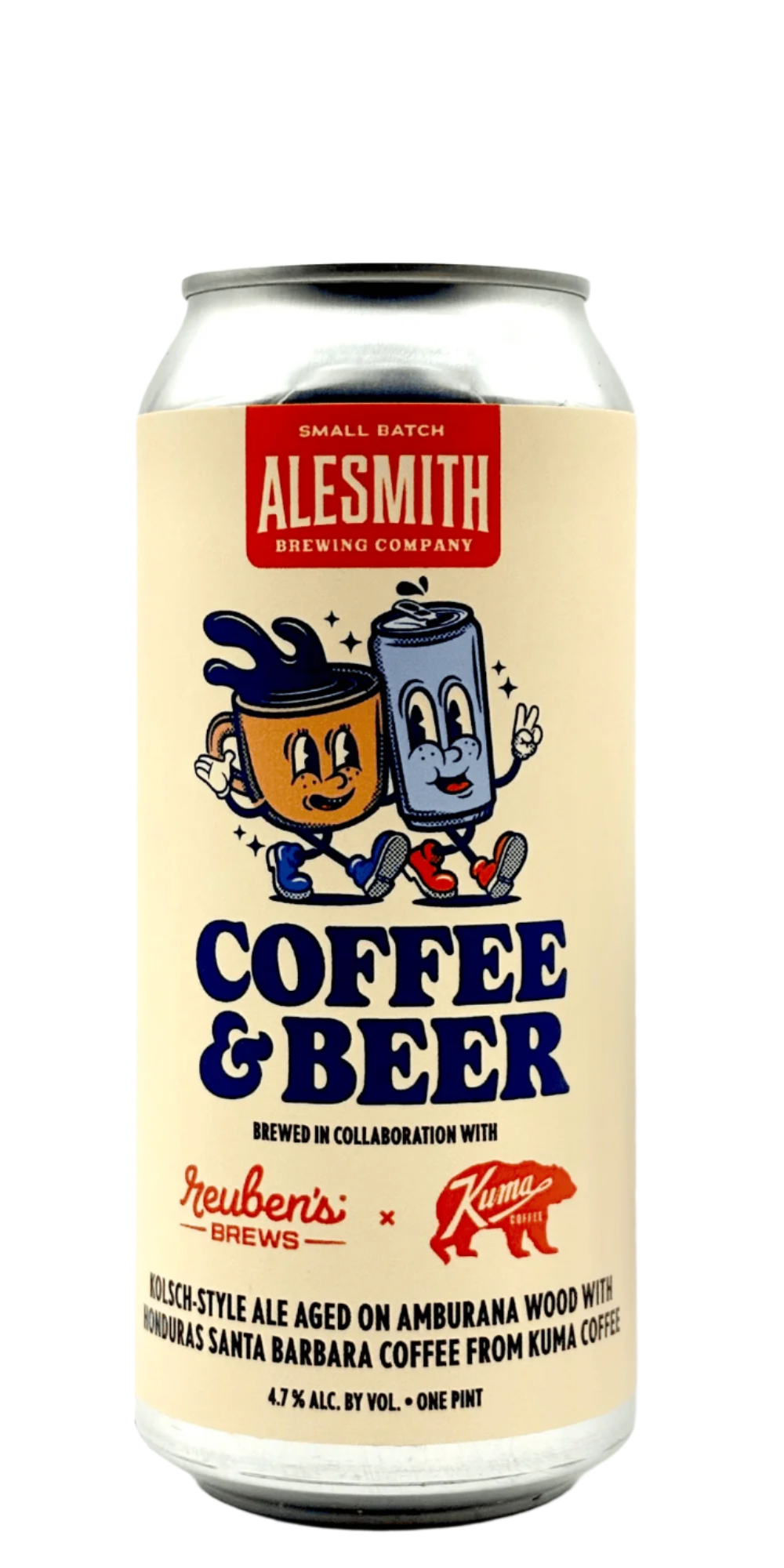 AleSmith Reuben's Kuma Coffee Kolsch craft beer can with Amburana wood aging