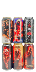 Six 473 ml cans from Brujos – hazy IPAs, a hazy pale ale and fresh hop West Coast IPAs, 5.5-8.5% ABV
