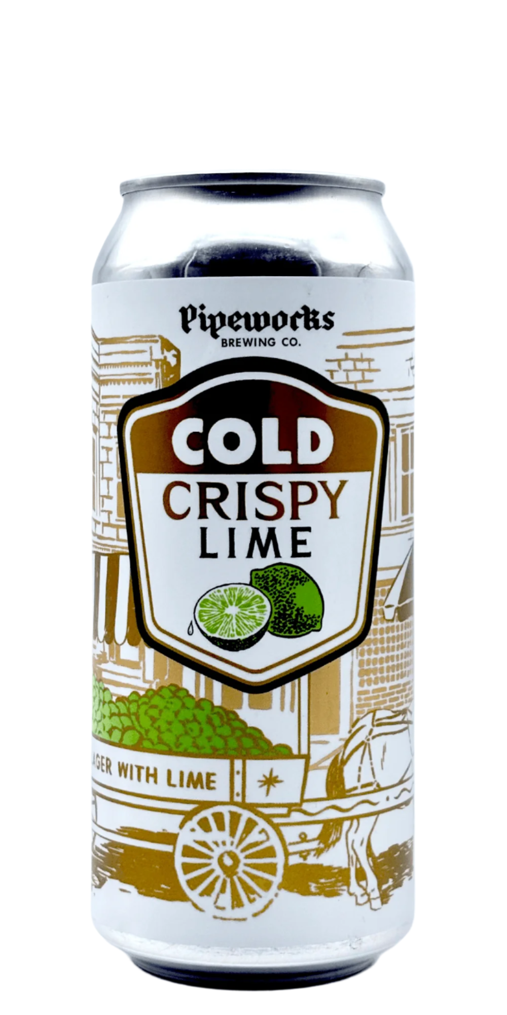 473 ml can of Pipeworks - Cold Crispy Lime – Rice Lager, 4.2% ABV