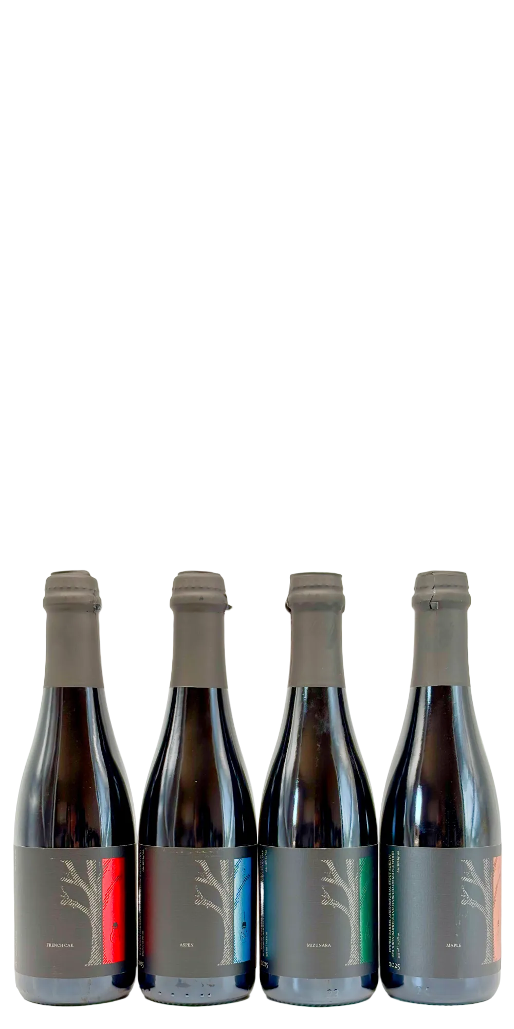 Four 375 ml bottles of Side Project Double Barrel Finished, maple, aspen, French oak and mizunara