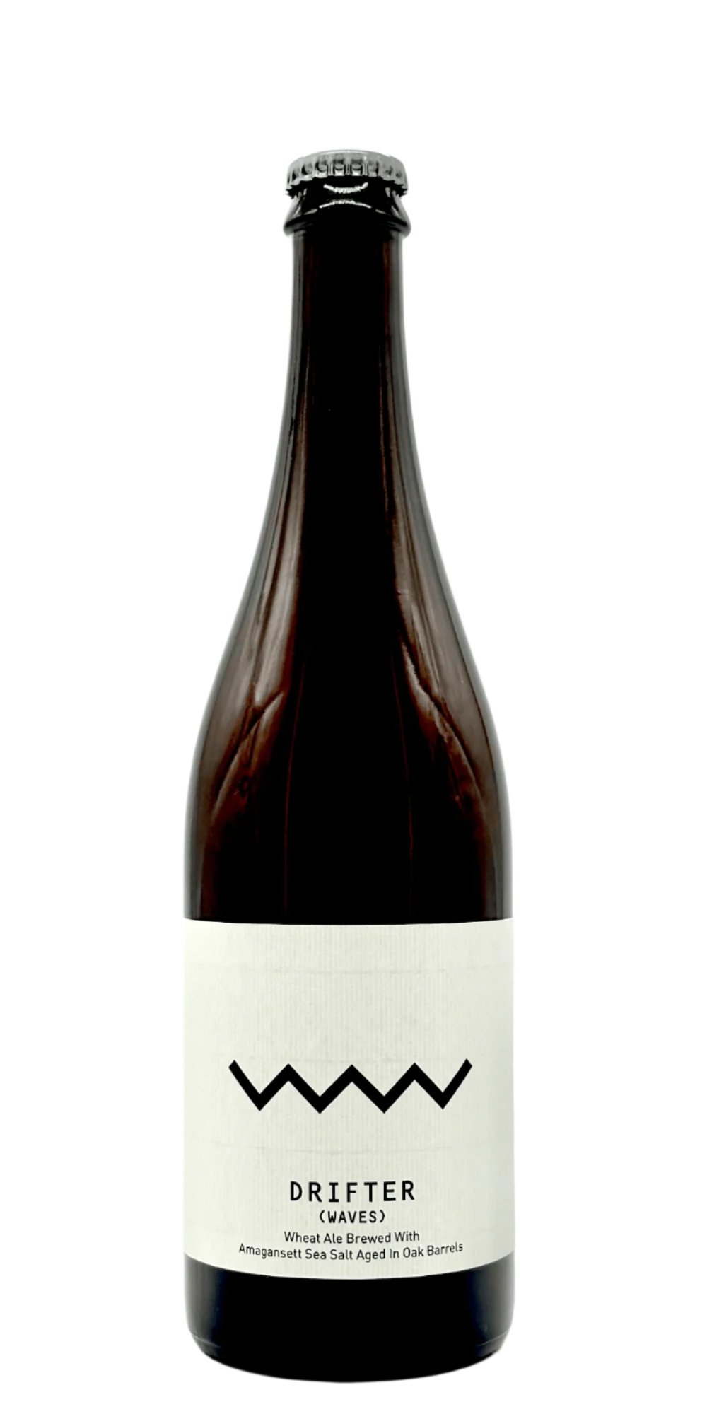 750 ml bottle of Weaver Hollow / Root + Branch - Drifter Waves – Oak BA Wheat Ale, 6% ABV