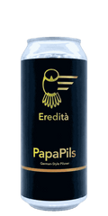 473 ml can of Eredità - Papapils – German Pilsner, 4.8% ABV