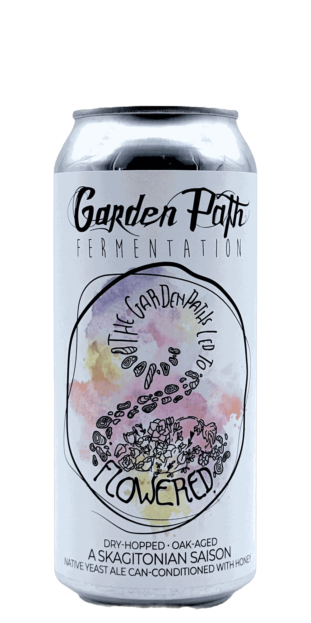 Garden Path The Garden Paths Led to Flowered best 2026 Foudre-Fermented Hoppy Golden Ale Washington Skagit Valley oak foudre Saaz whole flower hops golden ale craft beer can
