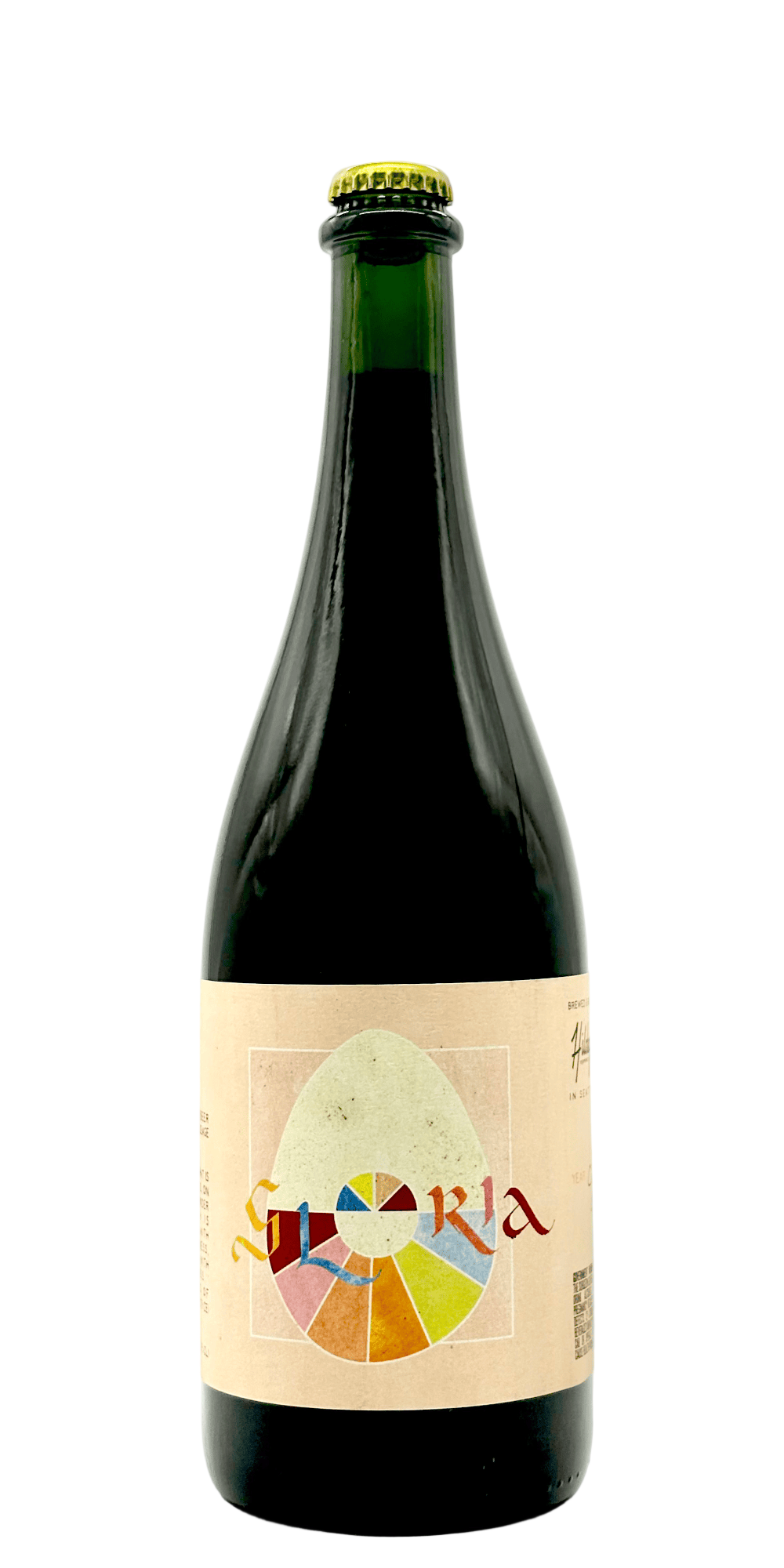 Hildegard Gloria Cosmic Egg dark ale craft beer bottle with cherries currants herbs