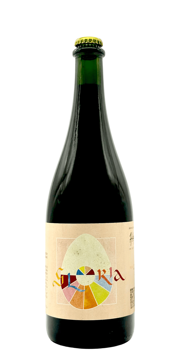 Hildegard Gloria Cosmic Egg dark ale craft beer bottle with cherries currants herbs