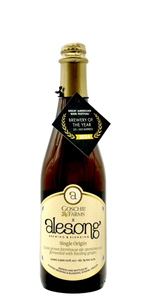 Alesong Single Origin farmhouse ale craft beer bottle with Reisling grapes spontaneous fermentation