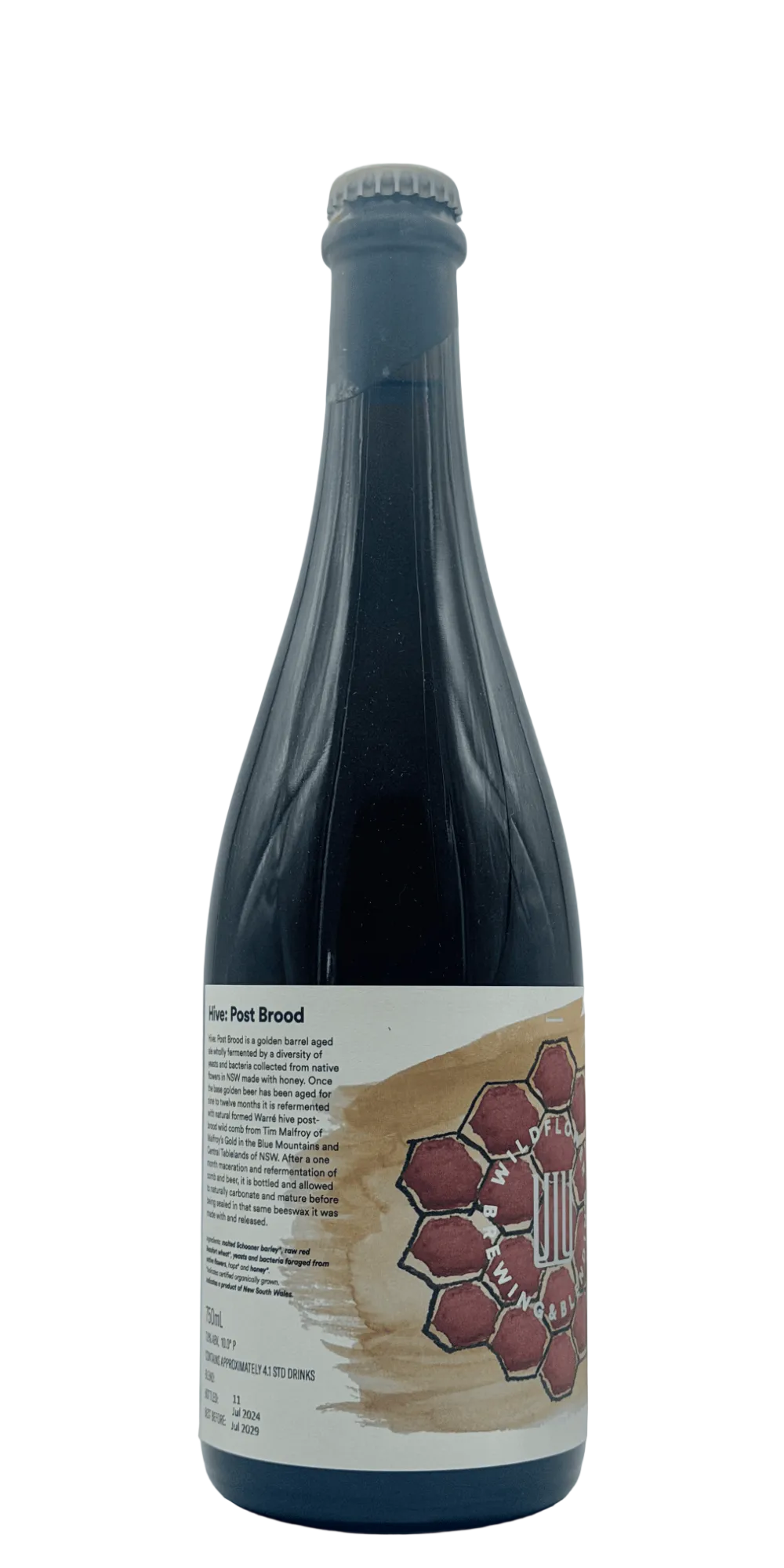 Wildflower Hive: Post Brood best 2026 wild ale refermented with fresh wild honeycomb craft beer Australian wild ale barrel-aged