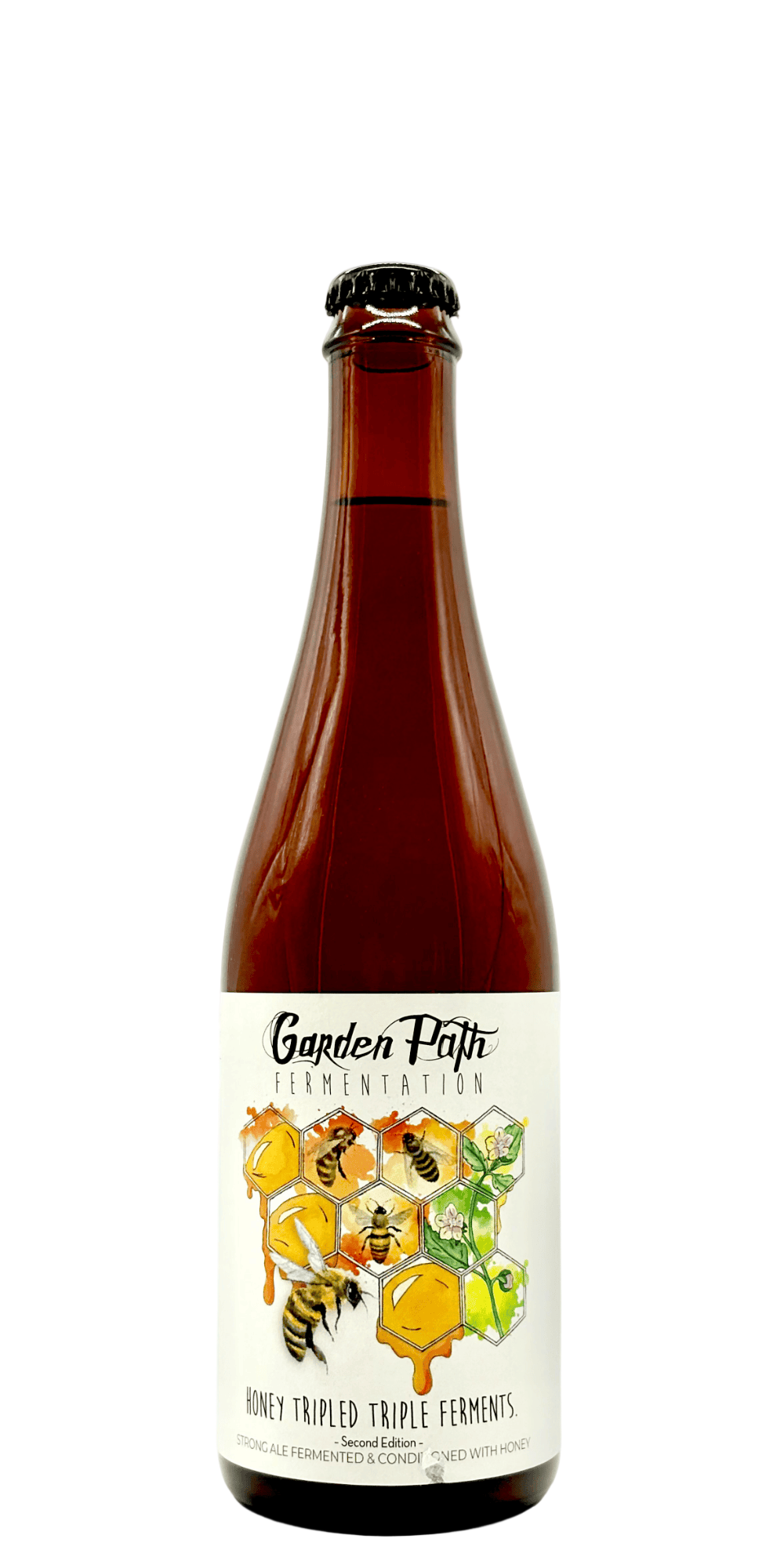 Garden Path Honey Tripled Triple Ferments barrel-aged strong ale craft beer bottle