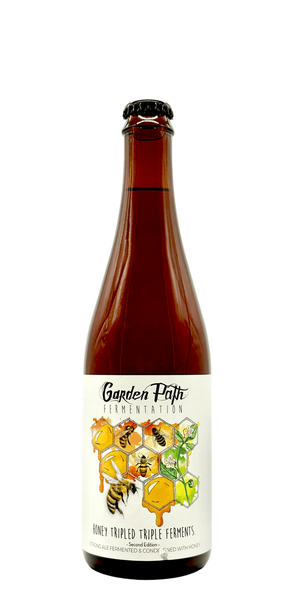 Garden Path Honey Tripled Triple Ferments barrel-aged strong ale craft beer bottle