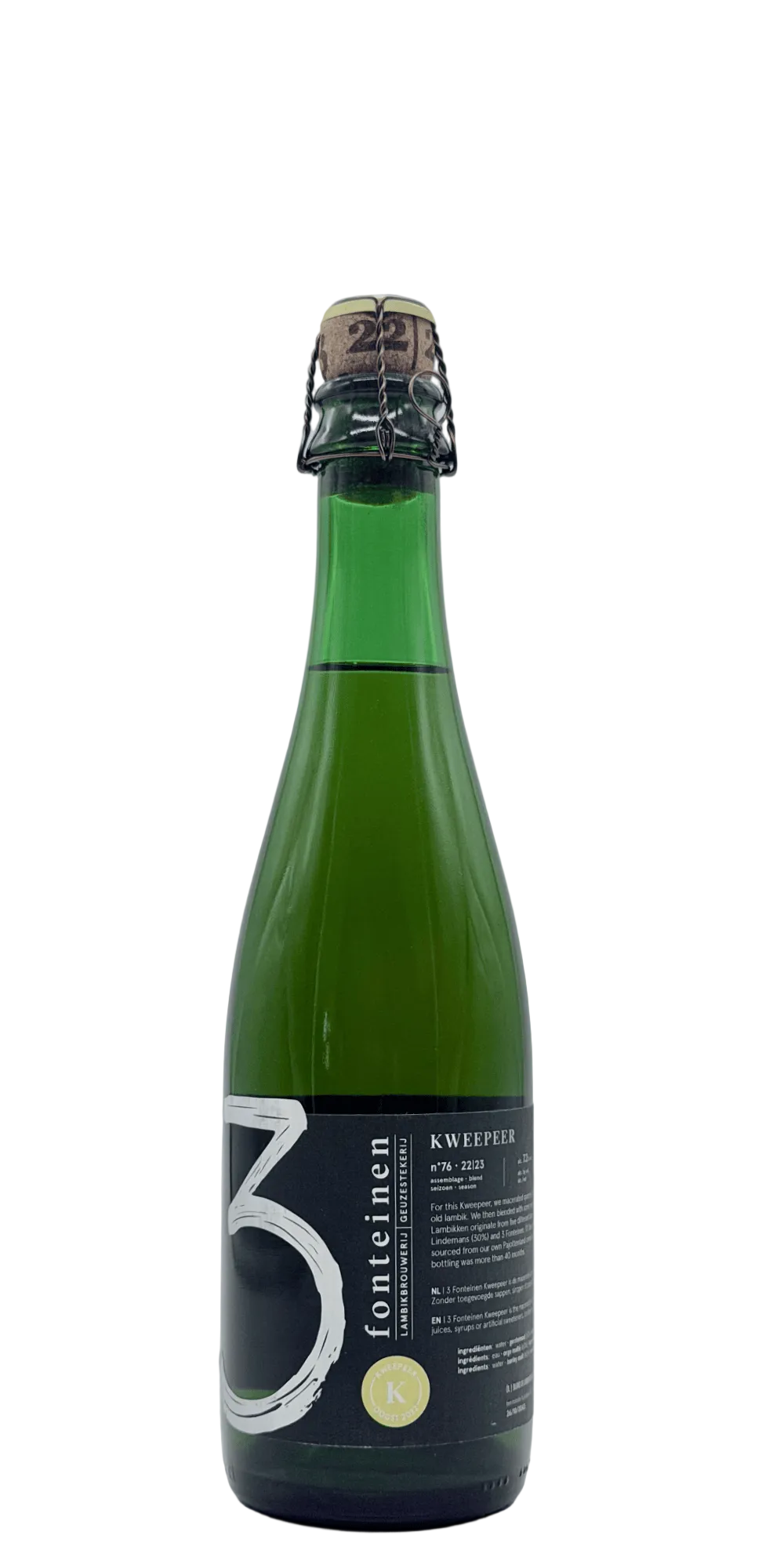 375 ml bottle of 3 Fonteinen - Kweeper nº76 22/23 (BD 13/06/23) – Fruit Lambic, 7.2% ABV
