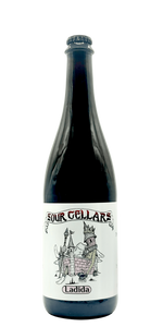 Sour Cellars Ladida barrel-aged spontaneous sour craft beer bottle with plum blueberry lavender