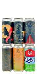 Six 473 ml cans from Mortalis – a DDH pale ale, a DDH DIPA, three smoothie sours and an Italian pilsner, 4.5-8% ABV