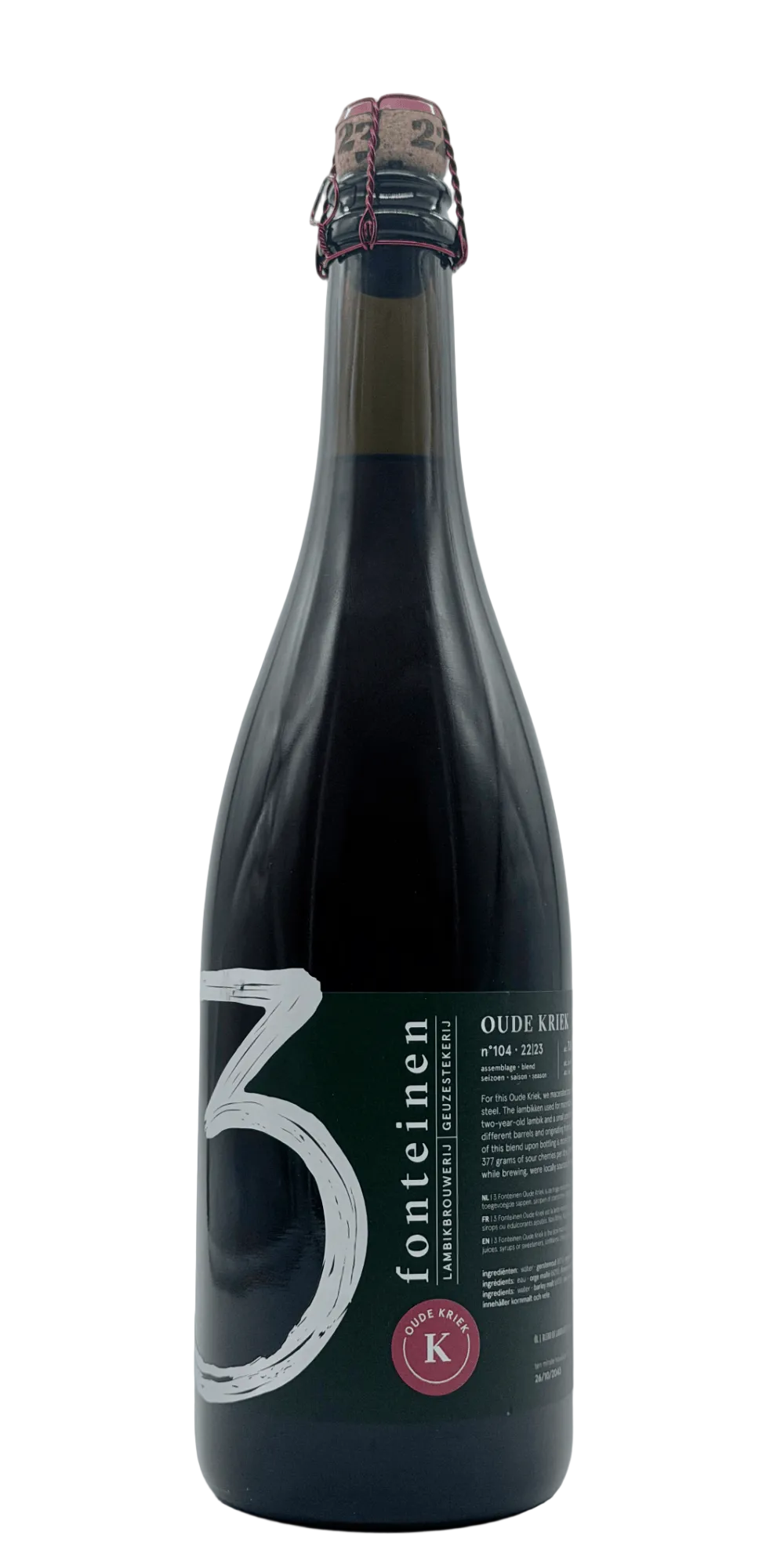 3 Fonteinen Oude Kriek 104 best 2026 cherry lambic fruit craft beer spontaneous fermentation Belgian sour cherry almond