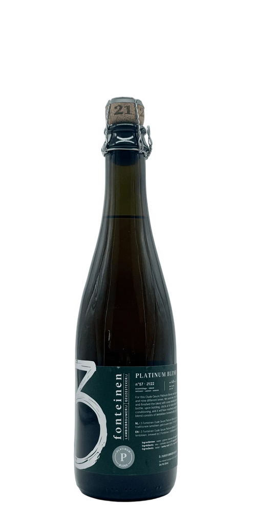 375 ml bottle of 3 Fonteinen - Platinum Blend nº57 21/22 (BD 31/03/22) – Lambic, 6% ABV