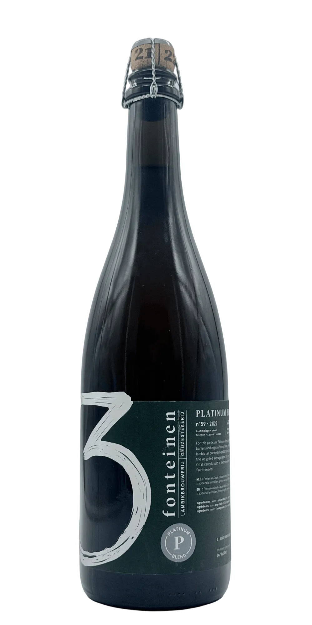 3 Fonteinen Platinum Blend 59 best 2026 premium oude geuze lambic 750ml craft beer aged spontaneous fermentation Belgian sharing