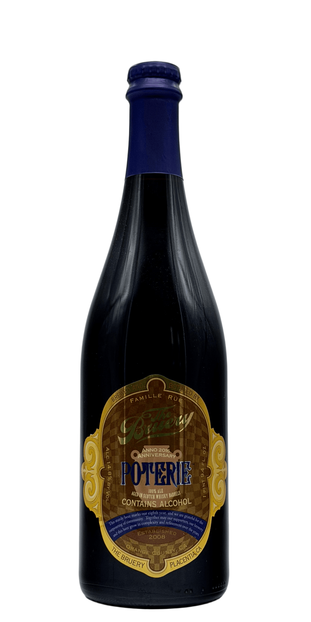 750 ml bottle of The Bruery - Poterie: Scotch BA (2016) – BA Old Ale, 14.8% ABV