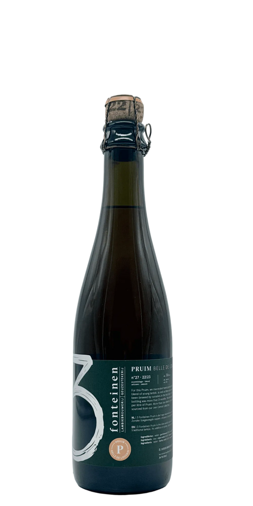 375 ml bottle of 3 Fonteinen - Pruim Belle de Louvain nº27 22/23 (BD 17/01/23) – Fruit Lambic, 7% ABV