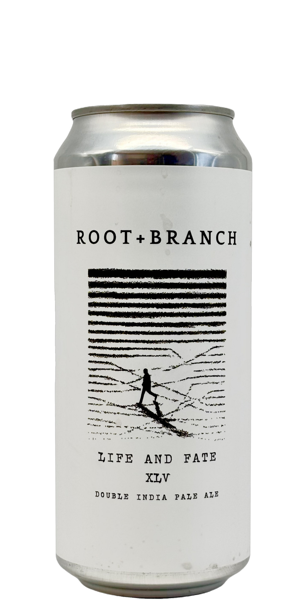 473 ml can of Root + Branch - Life and Fate XLV – DIPA, 8% ABV