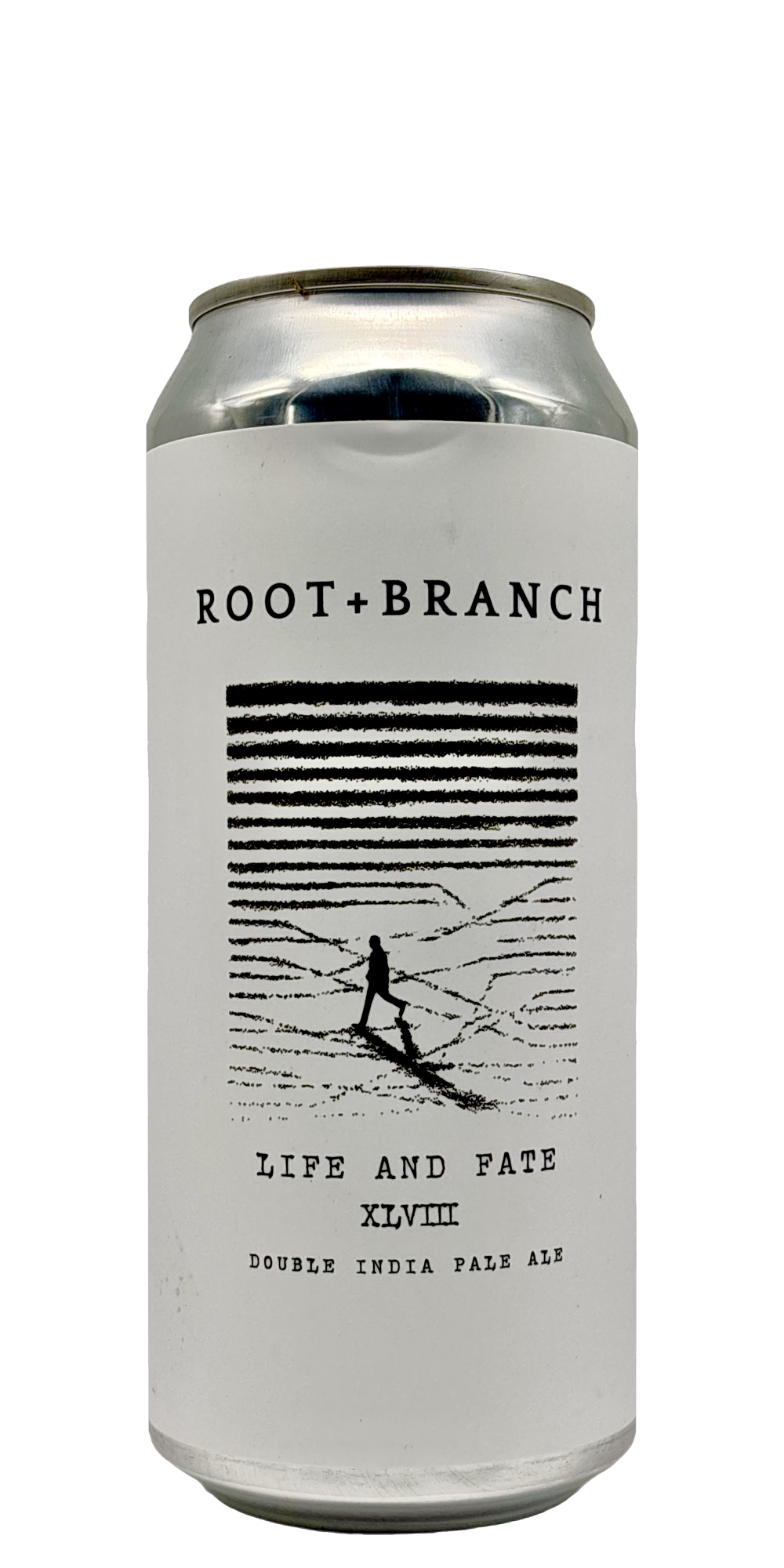 473 ml can of Root + Branch - Life and Fate XLVIII – DIPA, 8% ABV