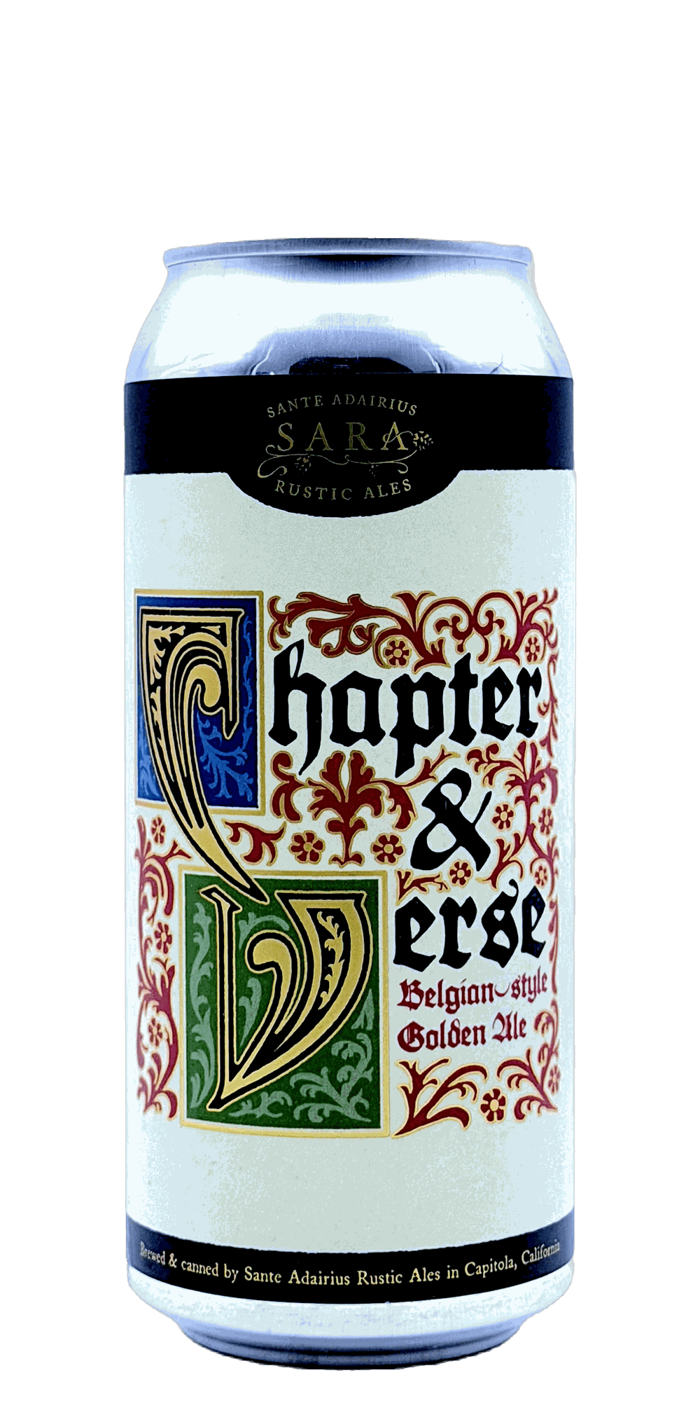 473 ml can of Sante Adairius - Chapter & Verse – Belgian-style Golden Ale, 6% ABV