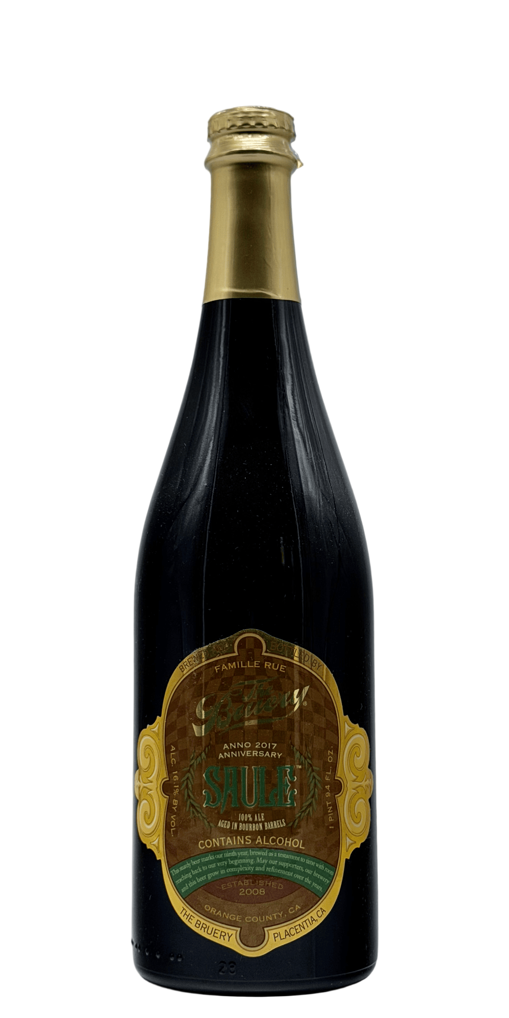 750 ml bottle of The Bruery - Saule – English Style Old Ale, 16.1% ABV