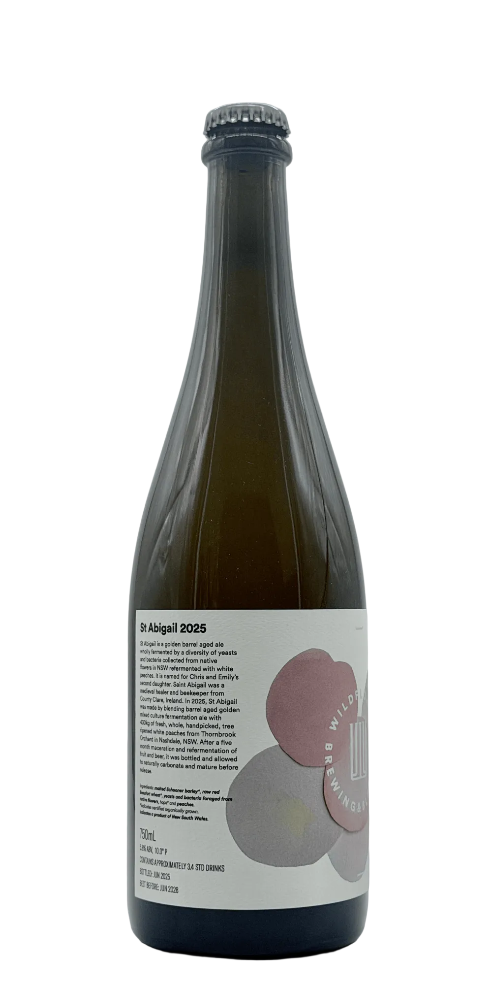 Wildflower St Abigail 2025 White Peach best 2026 barrel aged Australian wild ale craft beer oak fermented white peach stone fruit