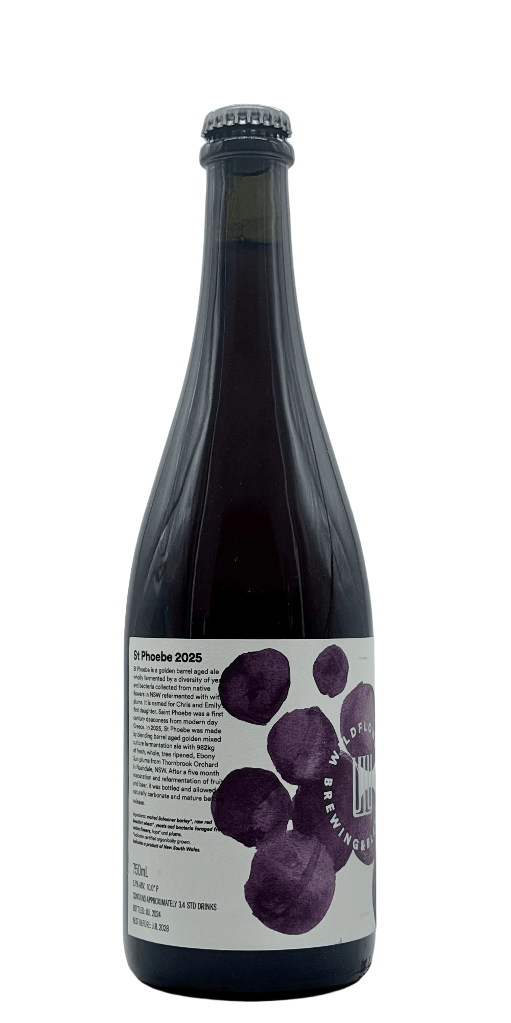 Wildflower St Phoebe 2025 Plum best 2026 barrel aged Australian wild ale craft beer oak fermented Ebony Sun plum