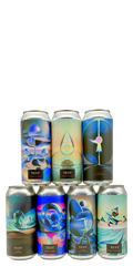 Seven 473 ml cans from The Test – hazy IPAs, DIPAs and a TIPA, 7-10% ABV