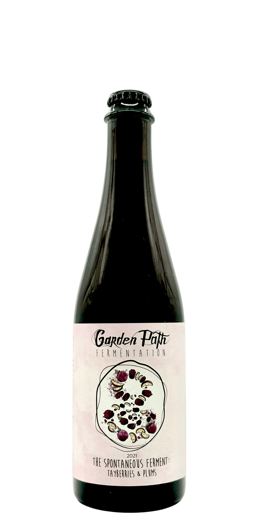 Garden Path Spontaneous Ferment Tayberries Plums wild ale craft beer bottle mixed fruit