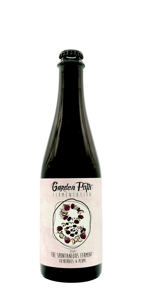 Garden Path Spontaneous Ferment Tayberries Plums wild ale craft beer bottle mixed fruit