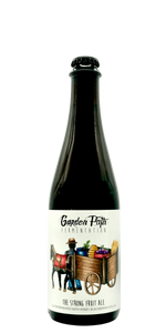 Garden Path Strong Fruit Ale barrel-aged craft beer bottle with honey plums blackberries