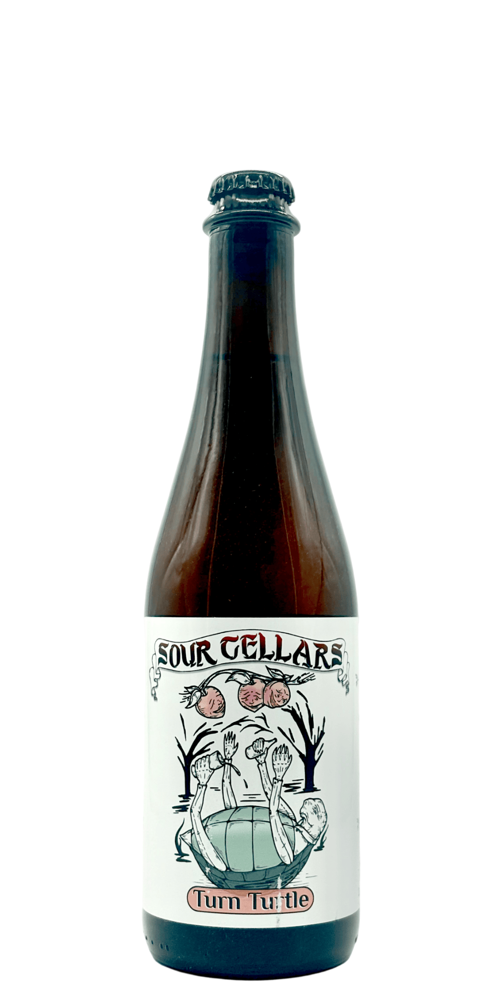 Sour Cellars Turn Turtle spontaneous golden sour craft beer bottle with California nectarines