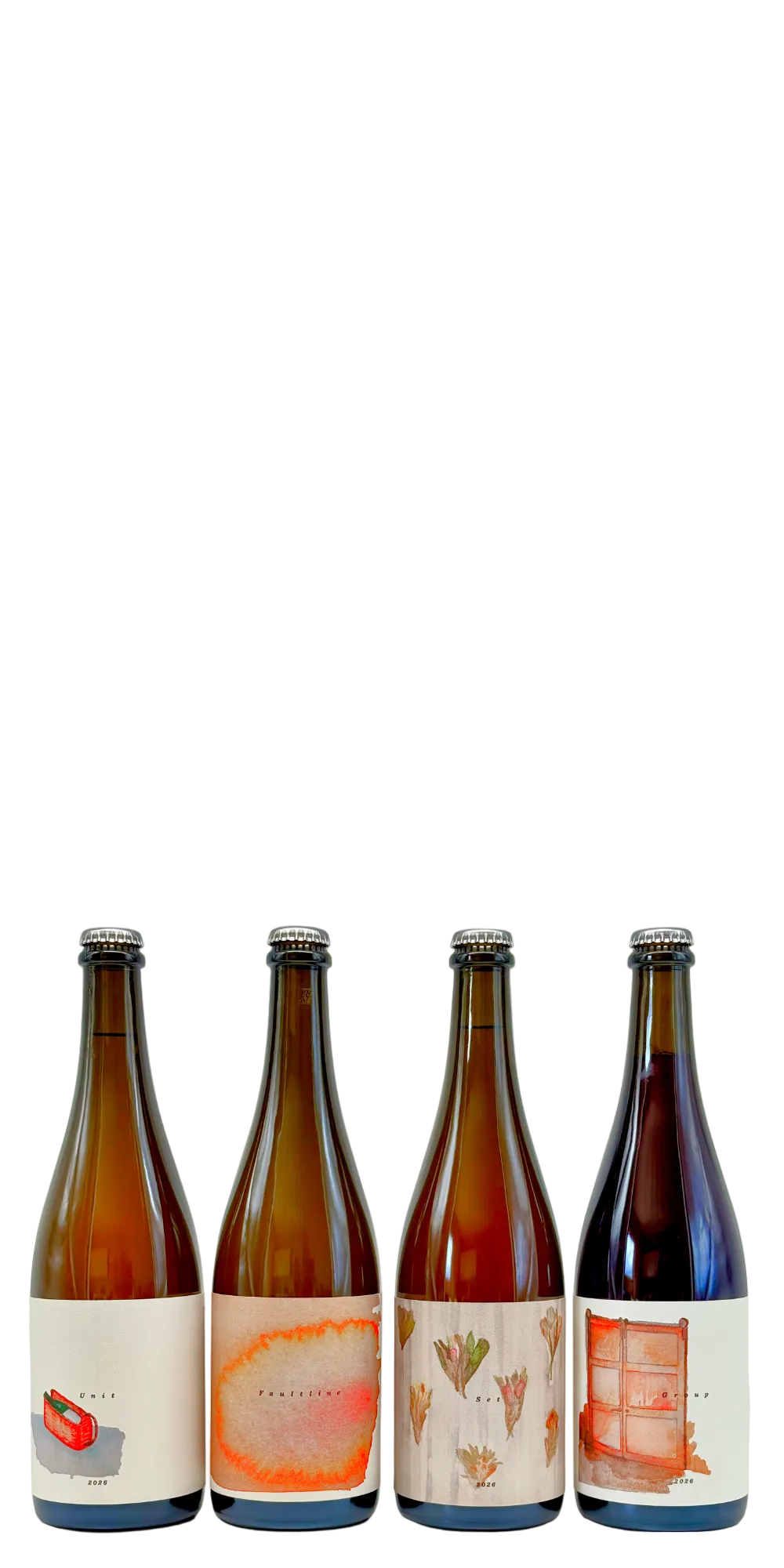 Four 750 ml bottles from Wildflower's 2026 Collective release